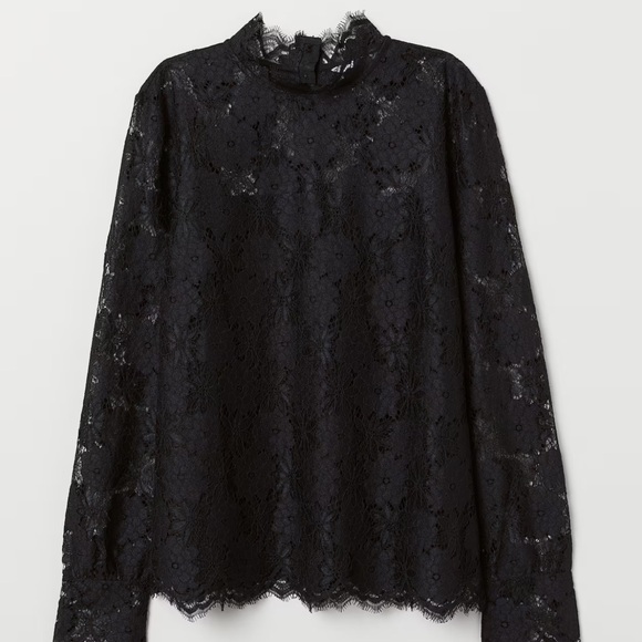 H&M Tops - Elegant Black Lace Women's Top